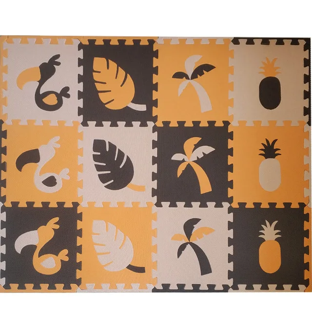 Coffee-Beige-Orange ОТК 8/24 шт. Тукан Стиль детская пена EVA головоломки игровой коврик/детский коврик ковер блокируя Циновка для детей Плитки 30*30*1 см - Цвет: Coffee-Beige-Orange