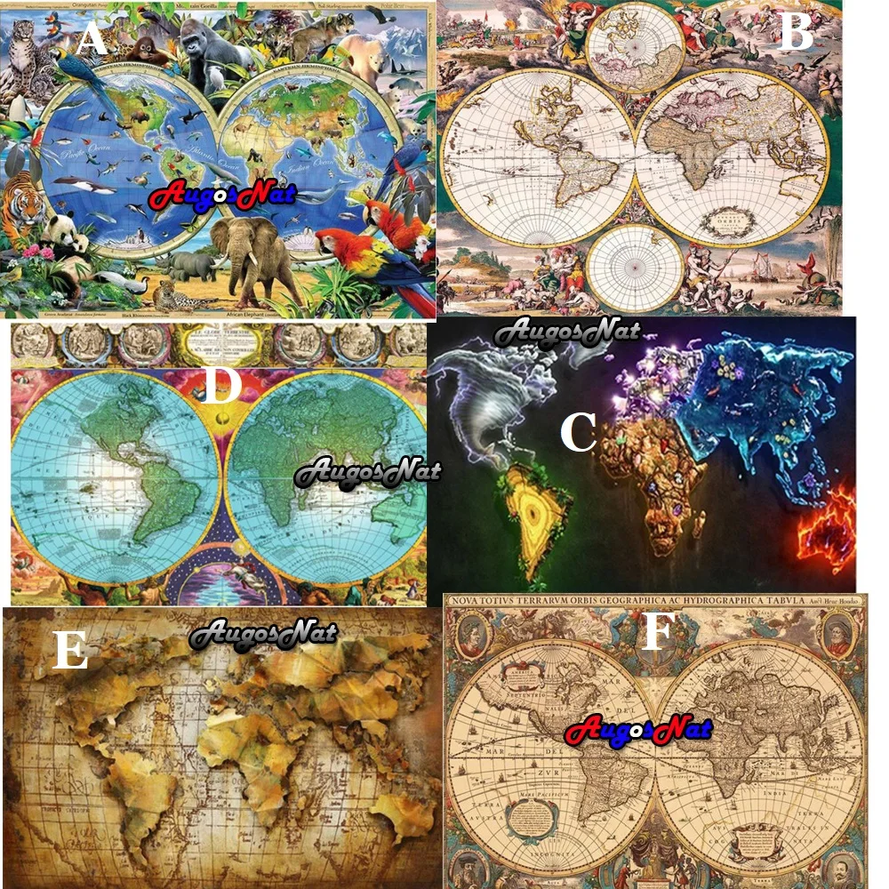 Пейзаж 5d алмазная картина карта мира Алмазная Вышивка Полный Круглый бисер из