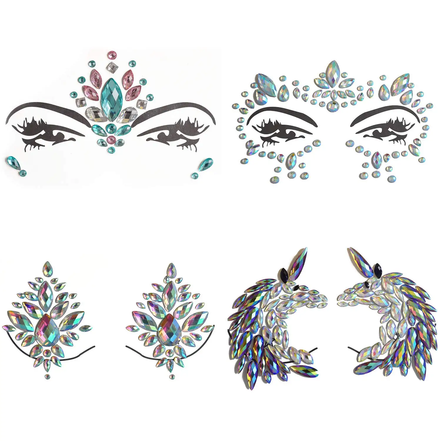 FEECOLOR 4 комплекта женское лицо тело Русалка горный хрусталь Драгоценности