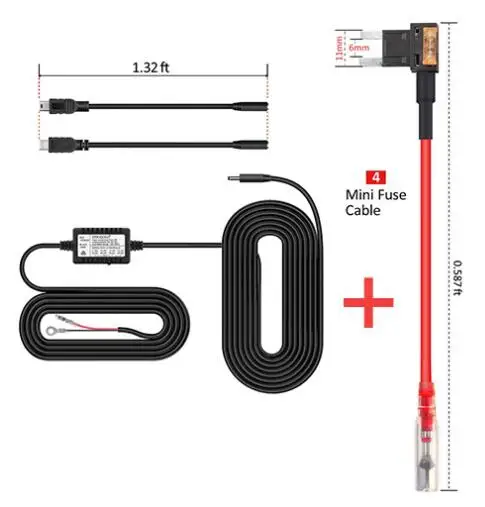 Красный Ruccess Hardwire Комплект Мини Micro USB DVR адаптер питания DC 12 В 24 В до 5 В 2A жесткий провод комплект для видеорегистратора/Автомобильный видеорегистратор/24 H парковка - Название цвета: Красный