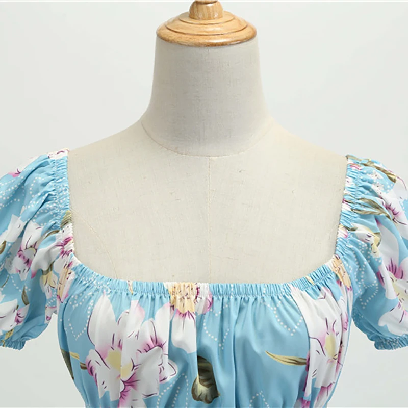 Kostlich 2019 Новое готический Цветок платье с принтом летнее квадратным воротником и