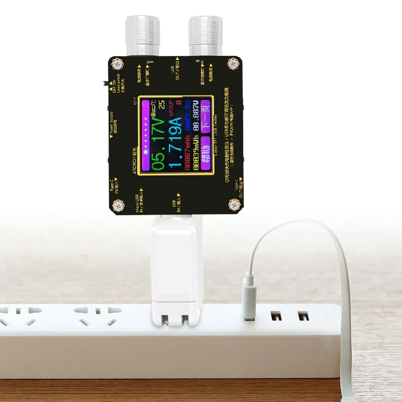 Цифровой Bluetooth тестер беспроводного зарядного устройства QI цветной экран TFT