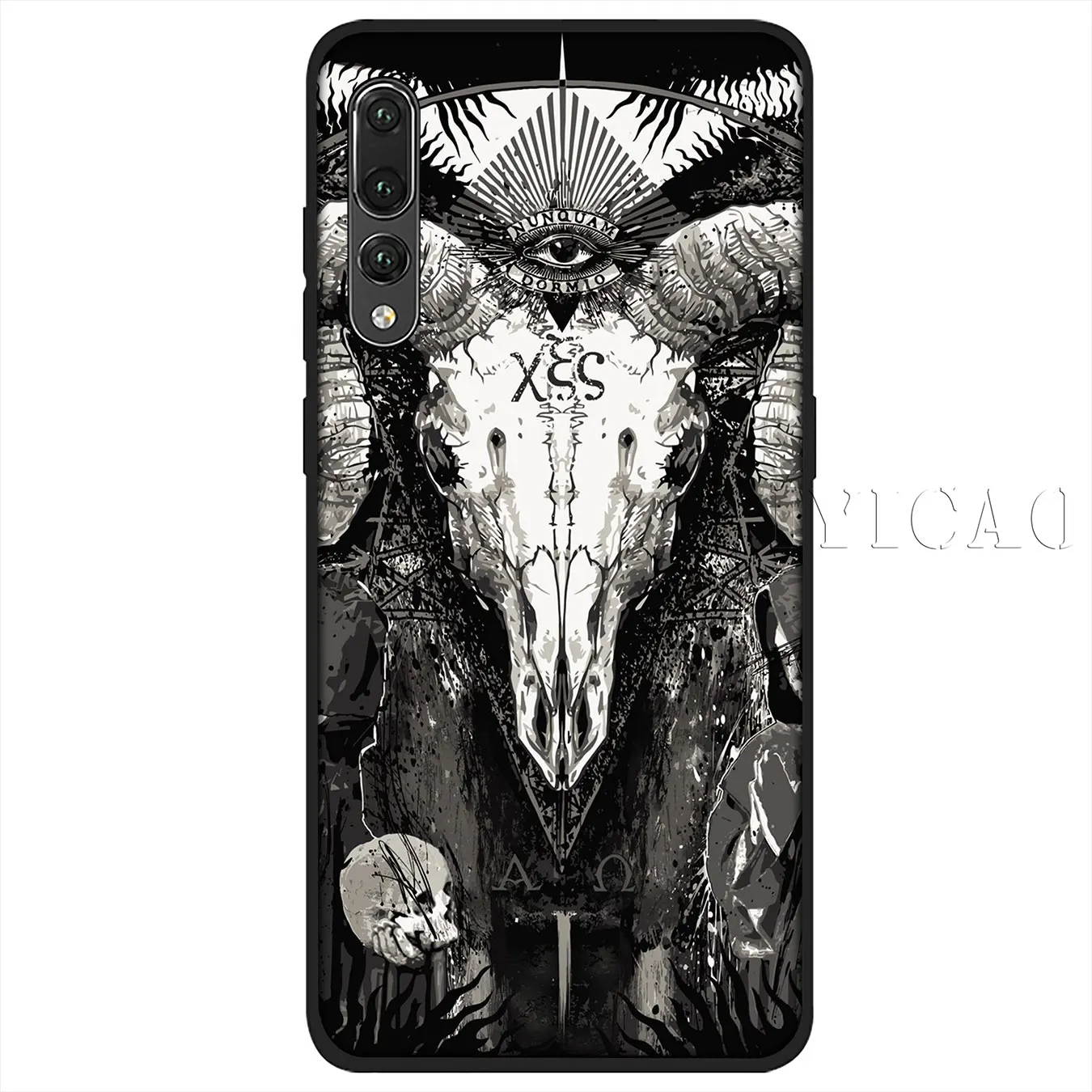 IYICAO Satanic Skull Soft Silicone Phone Case for Huawei P30 P20 Pro P10 P9 P8 Lite Mini 2017 2016 2015 P smart Z 2019 Cover |