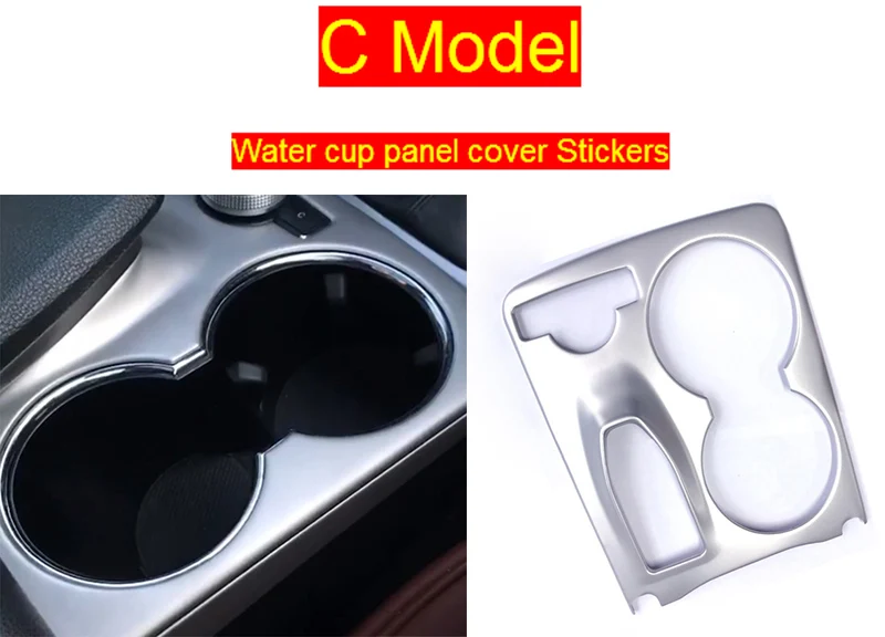 C Model Silver Автомобильный Стайлинг, полоса переключения передач, декоративная крышка для водного стакана, наклейки, Накладка для Mercedes Benz GLK X204, автомобильные аксессуары для интерьера - Название цвета: C Model Silver