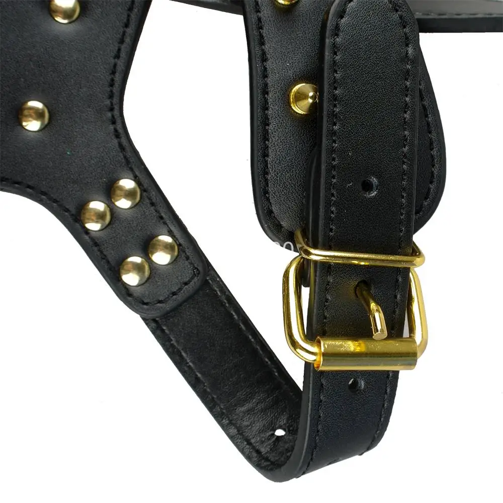 Pitbull Boxer золотые шипы кожа искусственная для крупных собак|harness wire|harness leashpet seat belt