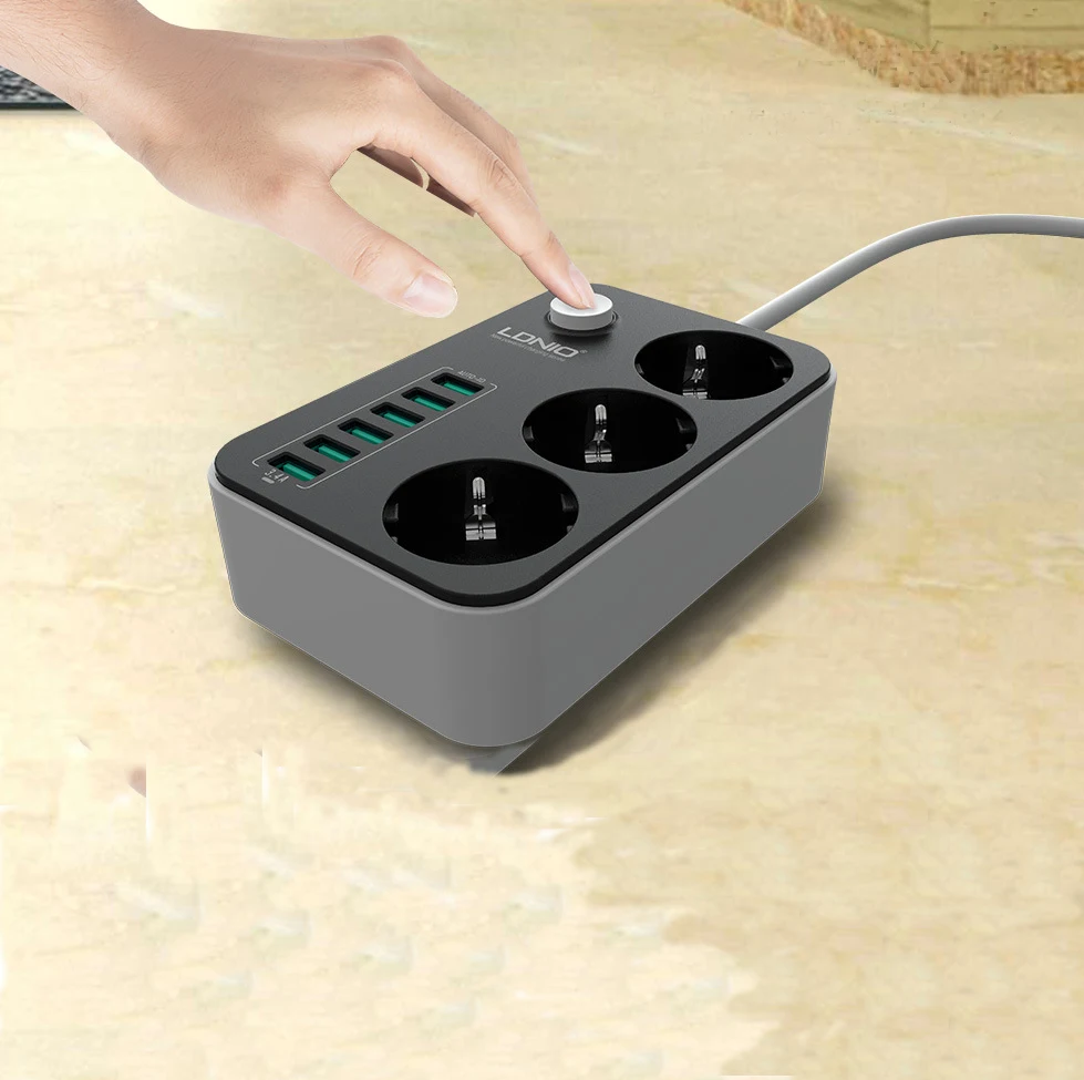 

New arrival Original EU plug version Power Socket Strip 3 Sockets 3 USB port Extension Patch Board for home