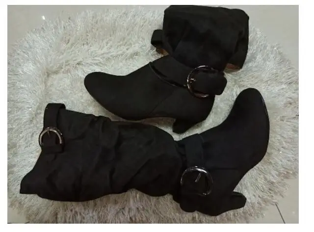 Женские сапоги до колена JOKSD модные осенне-зимние из искусственной замши на