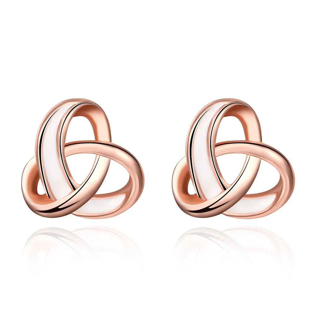 

Fashion Rose Gold Stud Earrings Simple Geometric Stud Earrings aretes de mujer modernos 2018