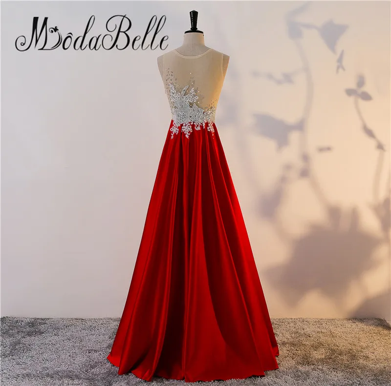 Modabelle Vestidos Festa Longo атлас с кружевом бусинами вечернее платье сексуальное