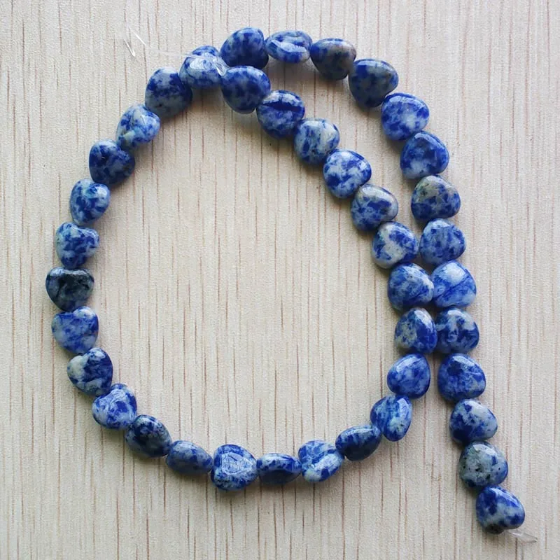 sodalite stone Модные хорошее качество натуральные камень в форме сердца бусины 10 мм для ювелирных изделий Изготовление аксессуаров 78 шт./лот - Цвет: sodalite stone