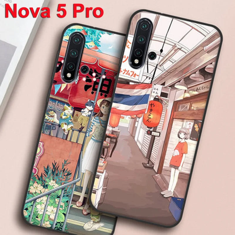 

Чехол для Huawei Nova 5 Pro, мягкий силиконовый чехол из ТПУ для девочек, тонкая задняя крышка для Huawei Nova 5 Pro, 5Pro, чехол для Nova5Pro, оболочка, чехлы для т...