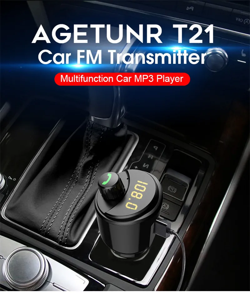 Быстрая зарядка 3,0 Комплект беспроводной связи bluetooth для автомобиля fm-передатчик с двумя usb-портами автомобильное зарядное устройство fm-модулятор Handfree
