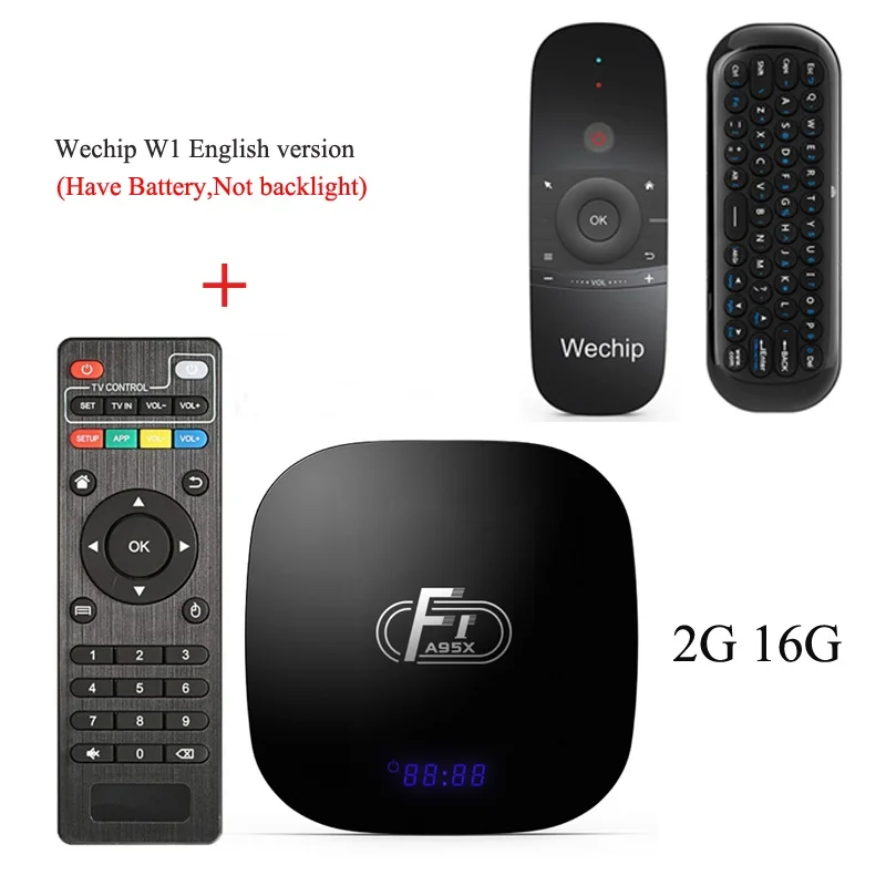 2G16G Add English W1 Wechip Smart Android 8,1 OS tv BOX 2 Гб 16 Гб 2,4G Wifi Amlogic S905W четырехъядерный медиаплеер Поддержка 3D HD телеприставка PK X96 mini - Цвет: 2G16G Add English W1