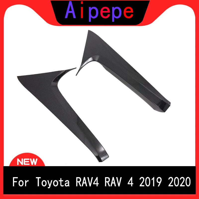 

For Toyota RAV4 RAV 4 2019 2020 Carbon Fiber Exterior Rear Tail Window Spoiler Triangle Molding Cover Kit Trim Accessories