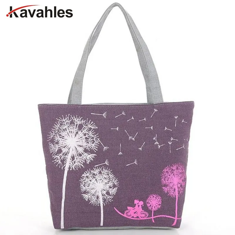 Распродажа новинка 2020 модная Холщовая Сумка с одуванчиком женская сумка цветами