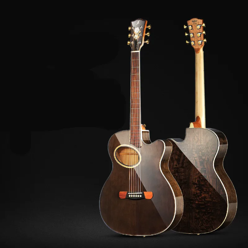 Мерида твердая древесина КоА гитара из палисандра гриф гитарра Acustica Cutaway | Спорт и