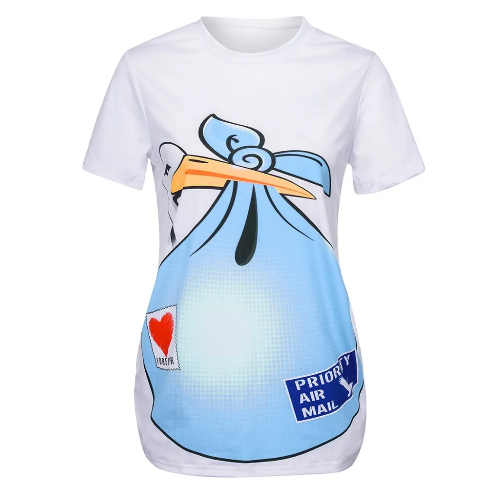 Maternity T-shirt 2019 Women Cotton Clothes Funny Top Short T shirt for Pregnant Photo Props Plus Size Tees | Мать и ребенок