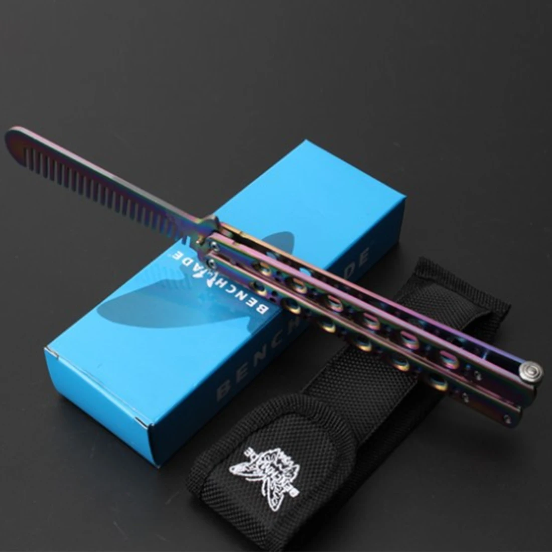 Складной тренировочный не Практичный Нож-бабочка Balisong C42 цветной Практичный Нож Karambit из нержавеющей стали титановый нож