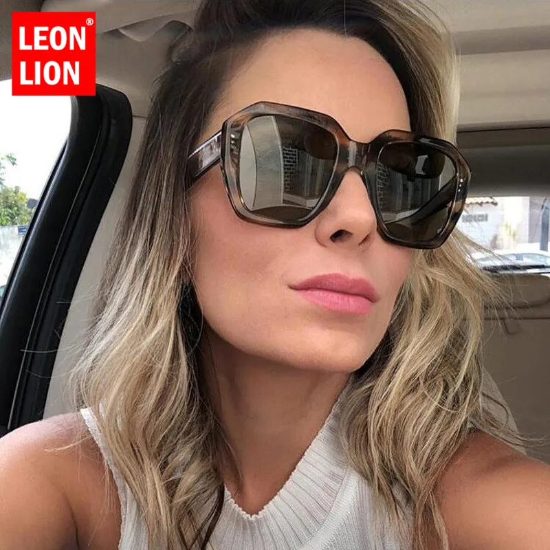 

LeonLion 2021 Vintage Large Frame Sunglasses Women/Men Travel Luxury Sun Glasses For Women Classic Retro Gafas De Sol Mujer