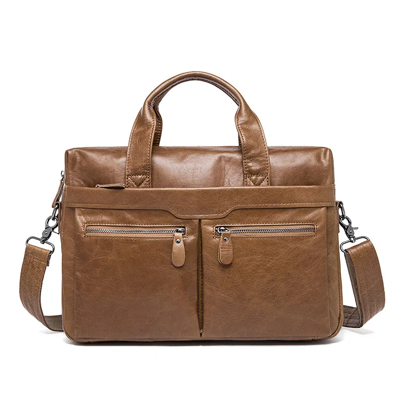 

Nesitu Vintage A4 Black Coffee Brown 100% Guarantee Genuine Leather Office Men Briefcase Portfolio Business Messenger Bags M9005