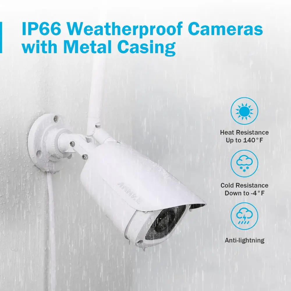 Камера видеонаблюдения ANNKE беспроводная камера безопасности с защитой от