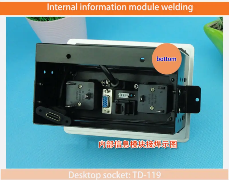 HDMI настольная розетка/Скрытая/Мультимедийная Информационная розетка/Сеть RJ45/аудио VGA USB интерфейс настольная розетка TD-119