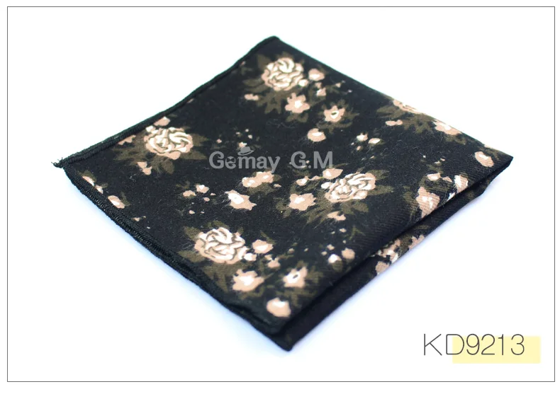 Fashion Suits Flower Printing Pocket Square 25cm*25cm Men's Cotton Handkerchiefs Chest Towel Ladies Hanky Hankies for Men - Цвет: KD9213
