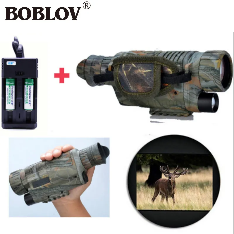 Boblov 8 ГБ camouflag Охота Ночное видение 5x40 цифровой ИК Монокуляр прицел binoculares nocturnos