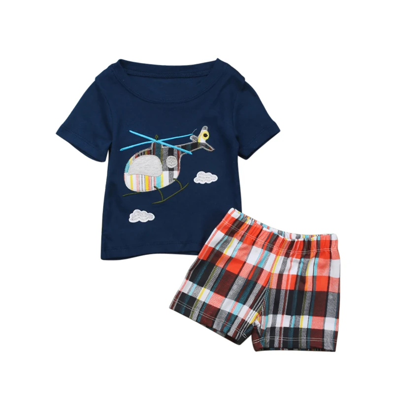 Toddler Baby Boys Clothes Set Letter Printing Outfit Short Sleeve T-shirt Tops+Shorts Children Clothing 6-24 Months 2PCS |