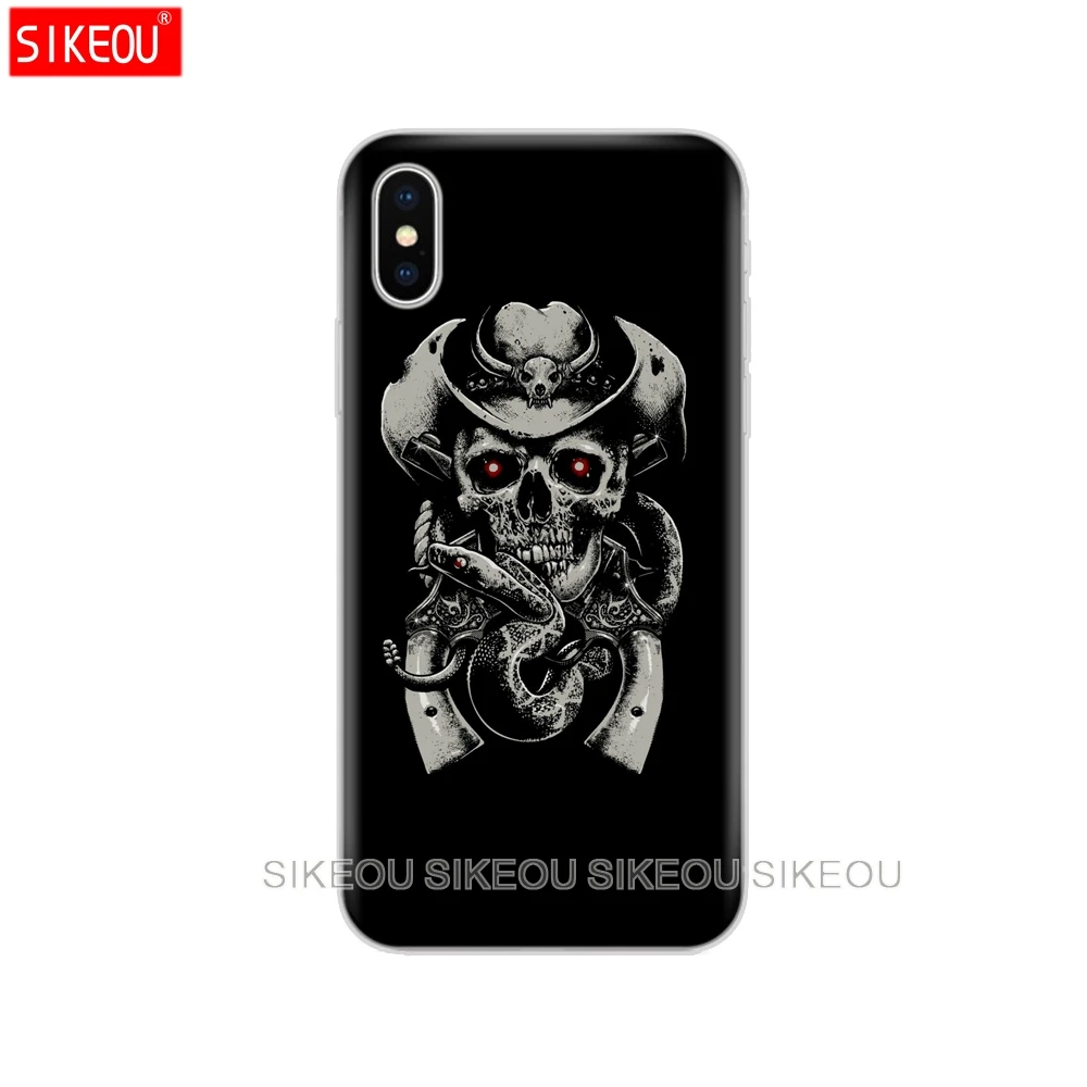 Силиконовый чехол для Iphone 6X8 7 6s 5 5s SE 2020 Plus 10 XR XS 11 pro Max Череп Скелет Призрак|Бамперы|