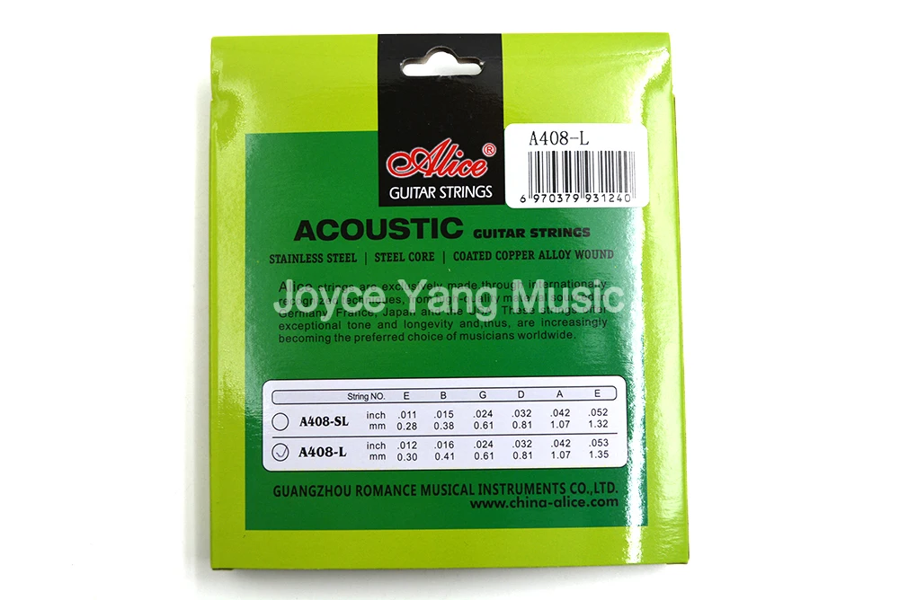 

3 Sets of Alice A408-L Acoustic Guitar Strings Coated Copper Alloy Wound Strings 1st-6th Strings Free Shipping Wholesales