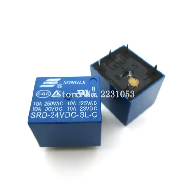 

10 шт./лот SRD-24VDC-SL-C реле T73-24V 5-контактный разъем PCB Тип 10A 24V DC Мощность реле