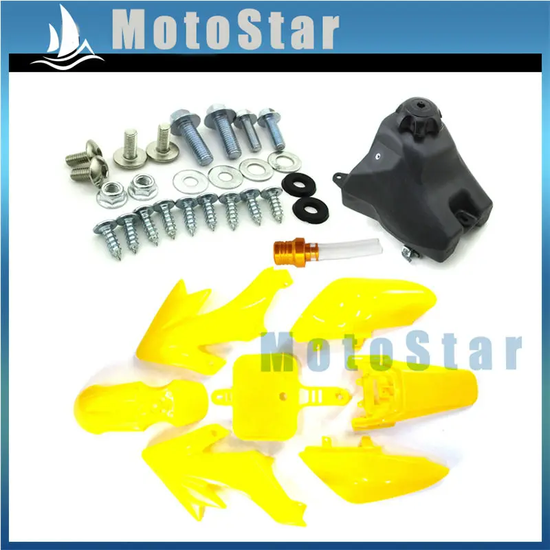 Желтые пластиковые комплекты обтекателей крыла + винты бензиновый топливный бак