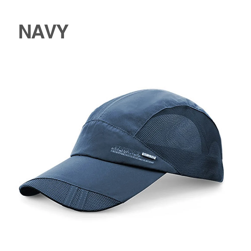 Navy DONQL унисекс рыболовные шляпы лето осень дышащий солнцезащитный козырек спортивные Бейсбольные шляпы для рыбалки Регулируемая Водонепроницаемая сетчатая Кепка - Цвет: Navy