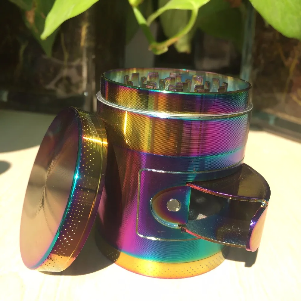 4layers55mm цинковый Металл Радужная специя табачная травяная мясорубка для