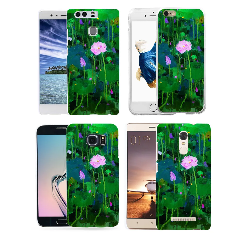 Цветок лотоса листьев чехол для iphone 8 Samsung S8 Huawei P9 Xiaomi Redmi | Мобильные телефоны и