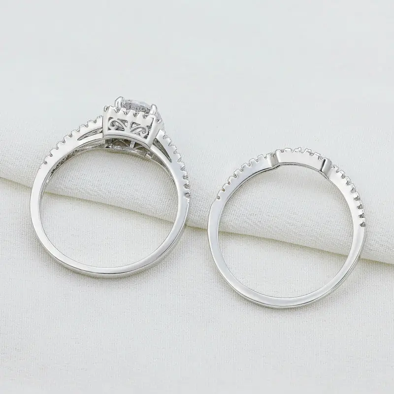 Newshe 2 3 Ct Твердые ювелирные изделия из стерлингового серебра 925 пробы для женщин AAA