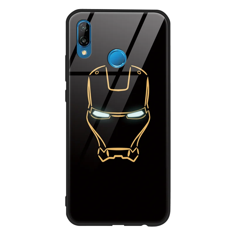 xtgtx Роскошный чехол с героями комиксов Марвел, закаленное Стекло для huawei P30 Honor 8X 7A играть 9 вид 10 P10 P20 P9 плюс Коврики 10 20 Pro Lite Y6 Y9 чехол - Цвет: xtgtx