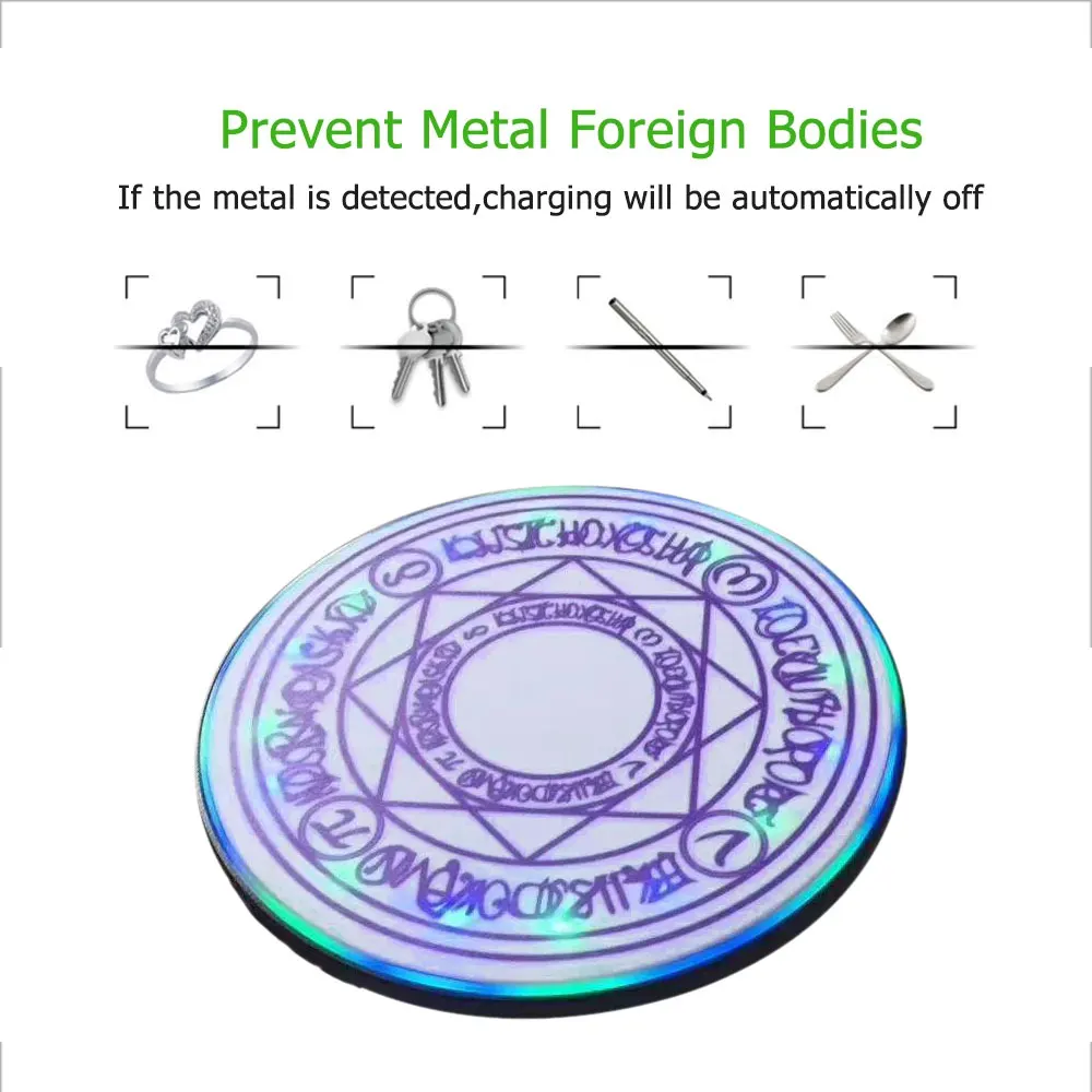 4 Colors Mini Glowing Magic Array Wireless Charger Universal Qi Fast Charge Stand Pad for iPhone Samsung Huawei | Электроника