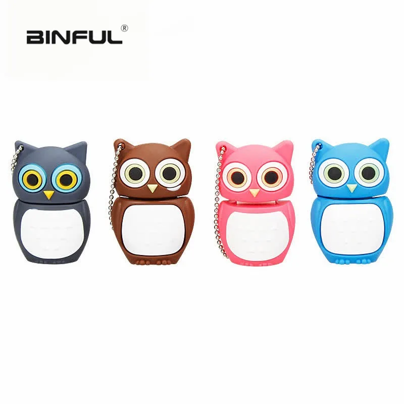 USB флеш-накопитель 64 ГБ, милое животное мультяшная сова, usb 2,0, 4 ГБ, 8 ГБ, 16 ГБ, 32 ГБ, 128 ГБ, флеш-накопитель, usb память, креативная флешка, подарок на праздник