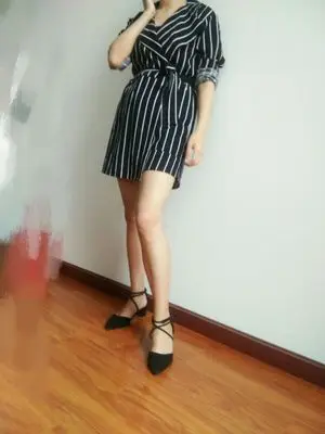 DOMODA одежда Цвет Блок Полосатый Playsuit контраст элегантный дизайн короткий