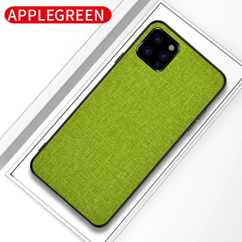 Green Роскошный тканевый деловой чехол для iPhone 11 чехол для iPhone 11 Pro Max чехол XR XS 7 8 6 S Plus для iPhone11 чехол - Цвет: Green
