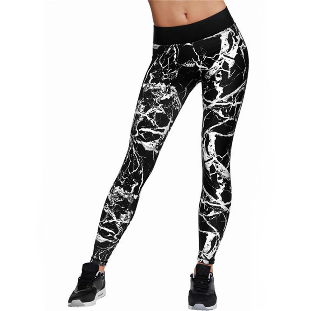 Black Moda фитнес feminino летние новые спортивные Леггинсы для йоги с 3d принтом для женщин тренировочные с высокой талией эластичные леггинсы Mayas Para Mujer - Цвет: Black