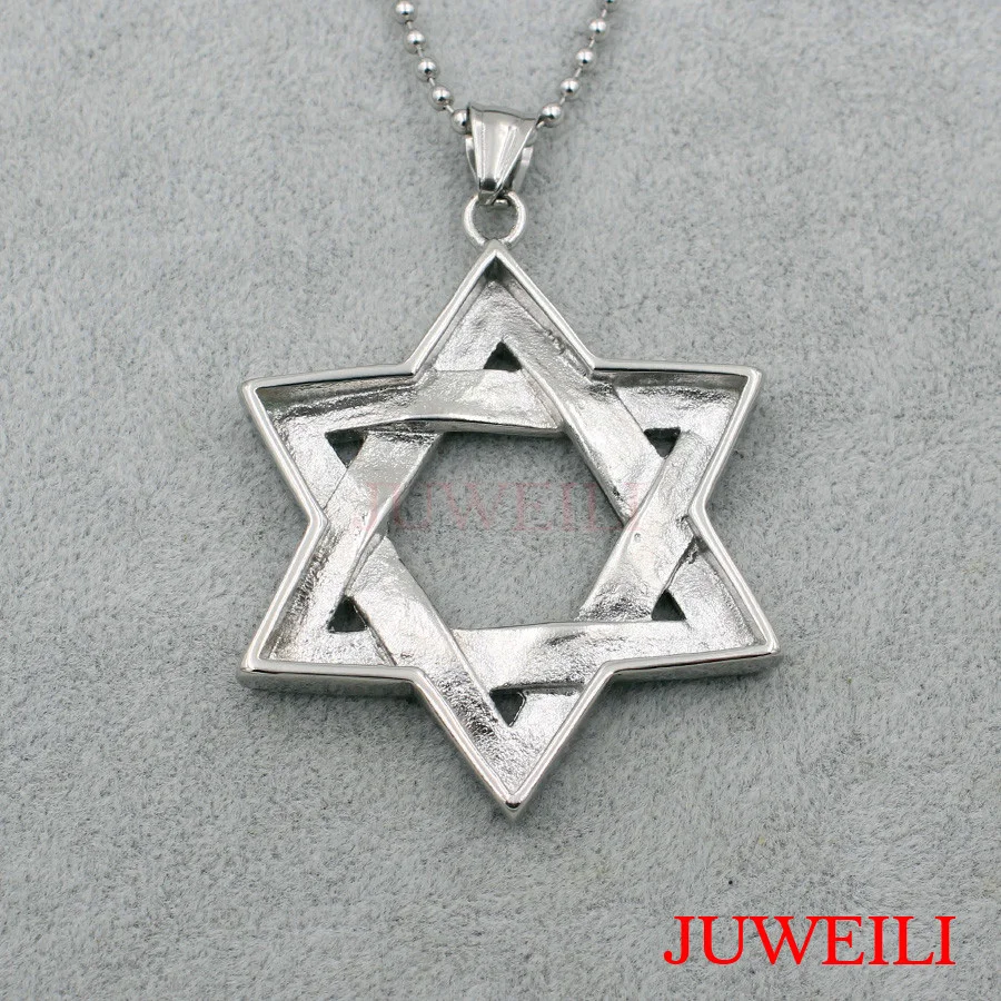 Juweili Jewelry 1x Размеры 52x45 мм гексаграмма Звезда Давида Нержавеющая сталь кулон
