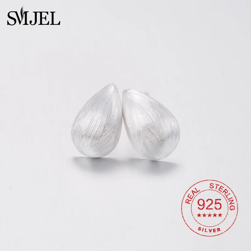 SMJEL винтажные матовые серьги-капли для женщин, подарок для девочек, ювелирные изделия из стерлингового серебра 925 пробы, геометрические серьги, букле D'oreille