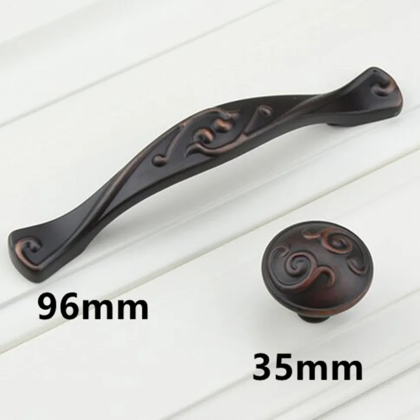 

96mm black antique copper dreser pulls knobs red bronze drawer cabinet knobs europe retro furniture door handles pulls knobs