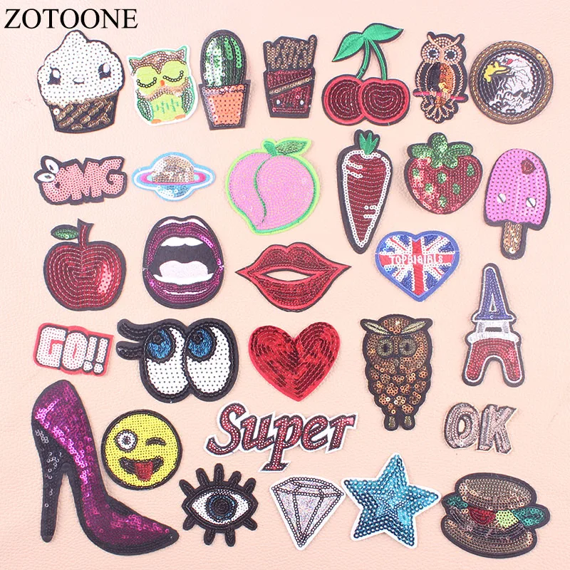 ZOTOONE аппликация блестки глаз флаг нашивки для одежды железная полоса ионная