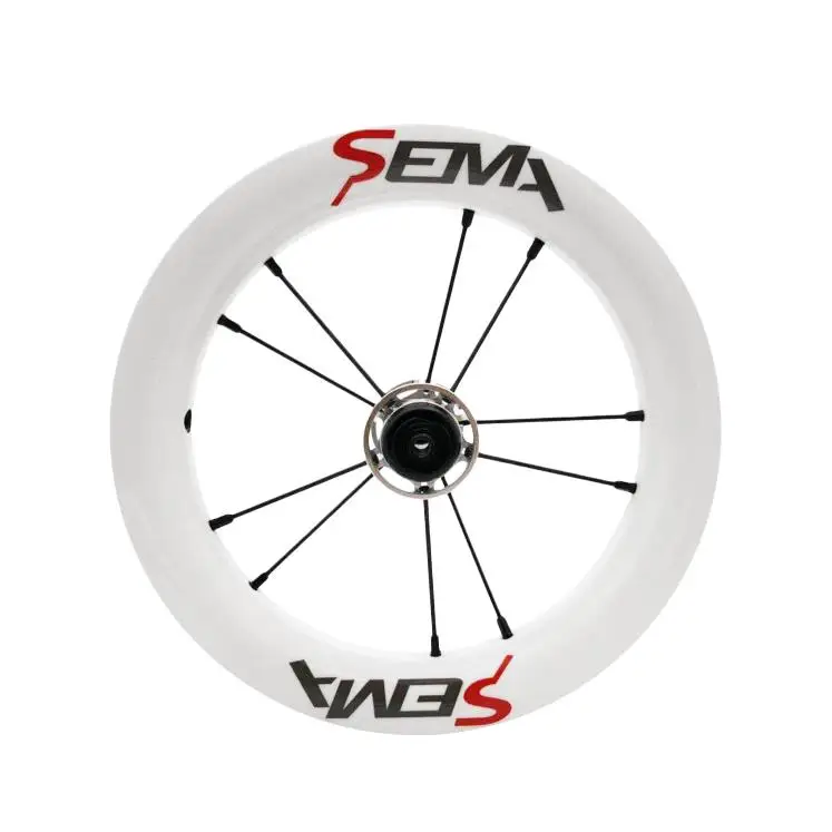 White Углеродные колеса, SEMA-C8, 12 дюймов, для детей, балансировочный велосипед с SKF 6802, керамический подшипник и титановый спиц, лучшее качество - Цвет: White