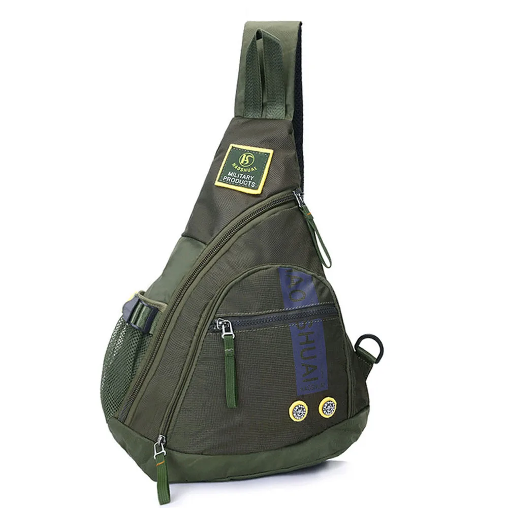 Army Green Водонепроницаемая нейлоновая мужская сумка через плечо, военная Дорожная сумка-слинг-рюкзак, нагрудная сумка-мессенджер, высокое качество - Цвет: Army Green