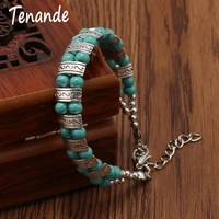 tenande maxi 2 layers carved s shape natural stone beads bracelets bangles for women vintage boho bijuterias